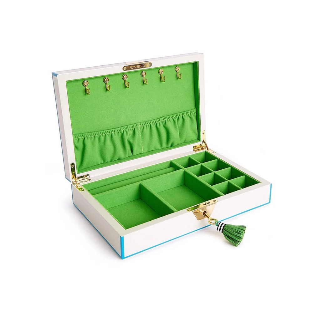 Jonathan Adler Lacquer Jewelry Box Blue Green – New Factory Sealed in Package - Picture 2 of 11